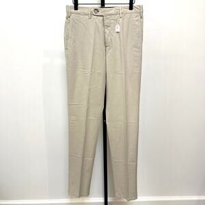Zanella Modern Slim Fit Beige Straight Leg Cotton Chino Pants 30 NEW Trousers